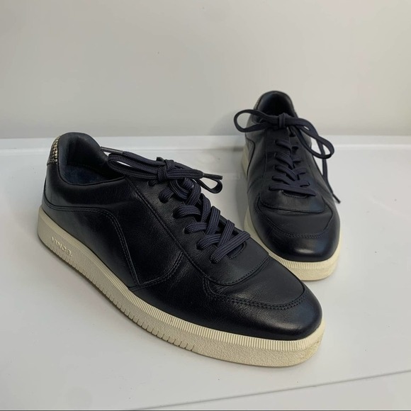 Vince navy leather sneakers‎ size 9 - Picture 3 of 8